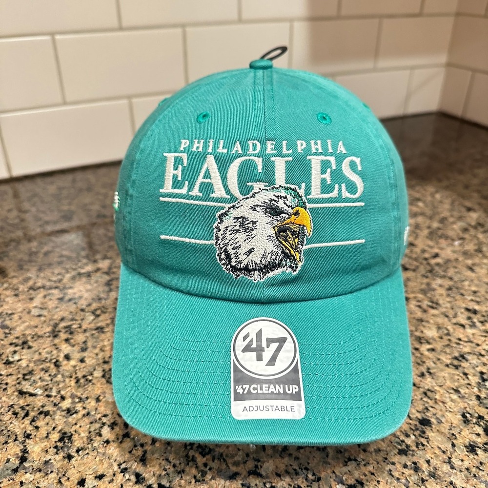 Philadelphia Eagles Hat '47 Clean Up Adjustable Teal Green NFL Football New